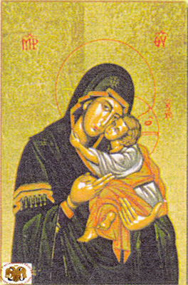 Holy Virgin Mary Panagia Glikofilousa 30 Byzantine Wooden Icon on Canvas